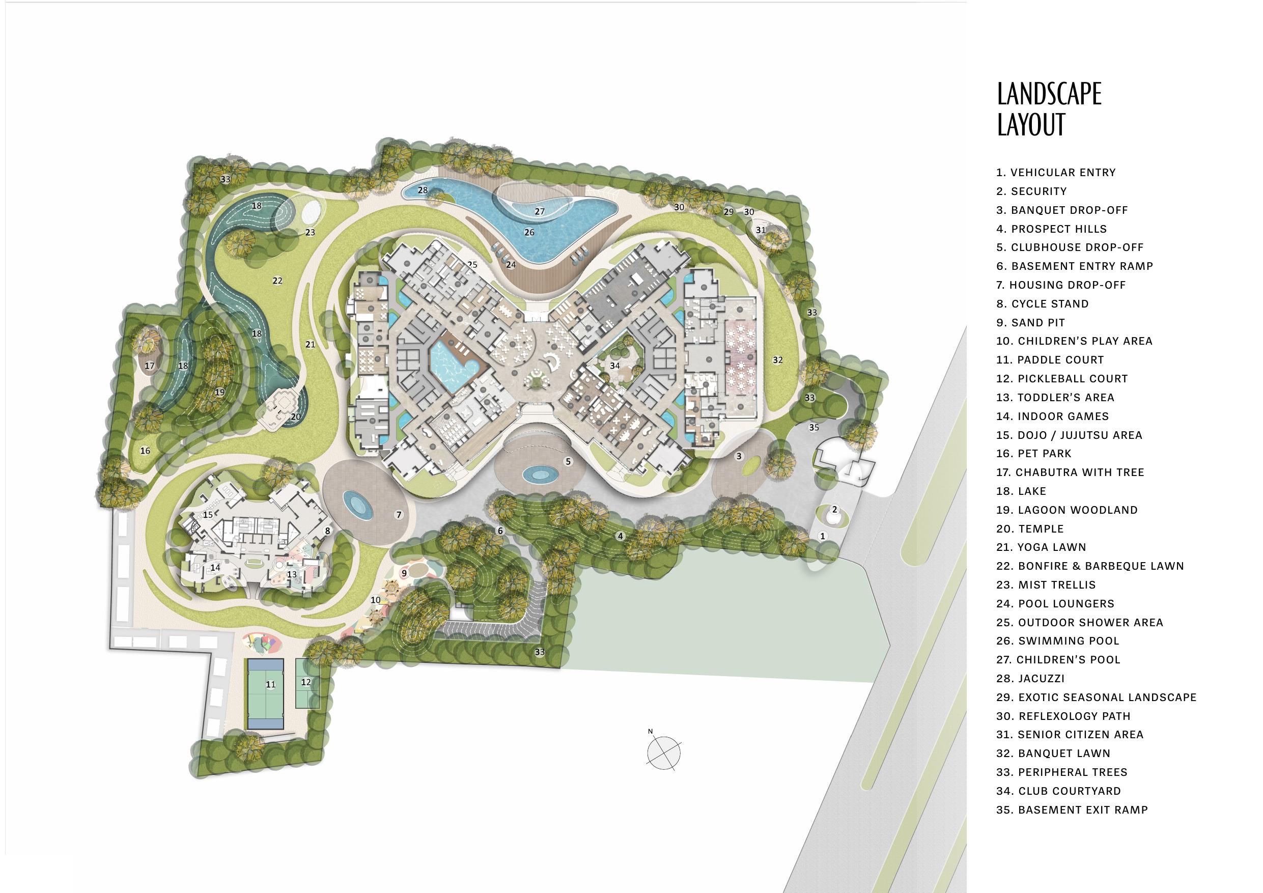 Landscape Layout — Amenity Legend (1-35)